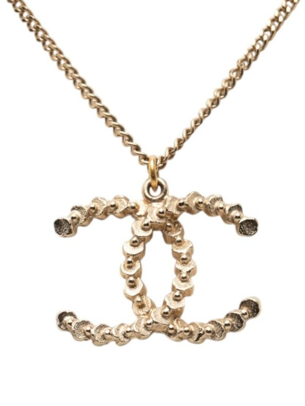 Chanel CC Logo Necklace Gold Plated Rhinestone - Picture 2 of 6